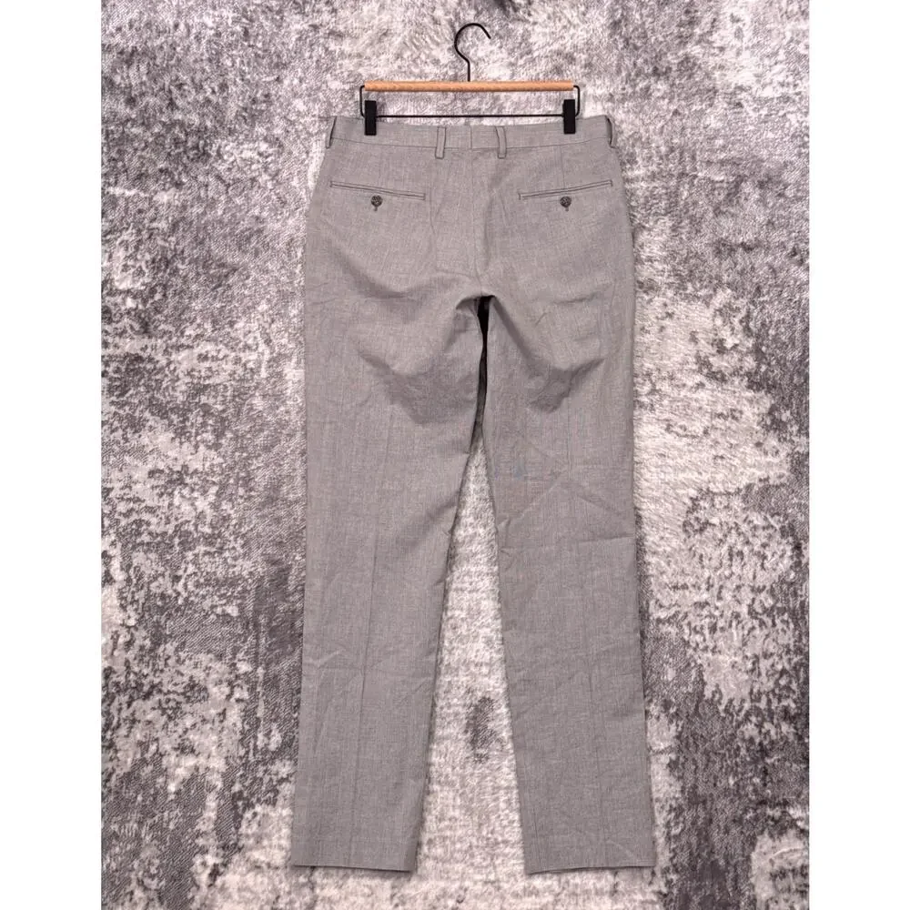 J Crew Pants 31 x 34 Mens Ludlow Slim Baird McNutt Irish Linen Gray Plaid
